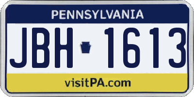 PA license plate JBH1613