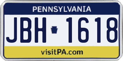 PA license plate JBH1618