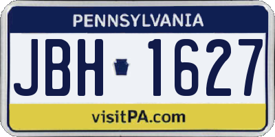 PA license plate JBH1627