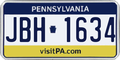 PA license plate JBH1634