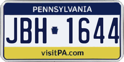 PA license plate JBH1644