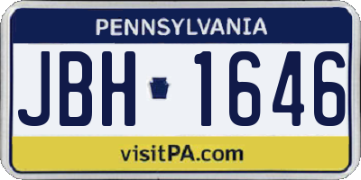 PA license plate JBH1646