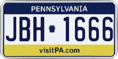 PA license plate JBH1666