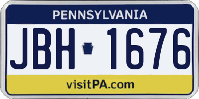 PA license plate JBH1676