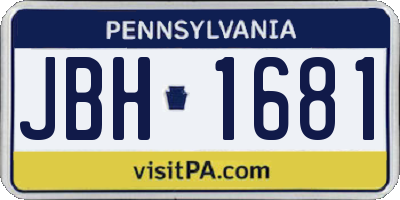 PA license plate JBH1681