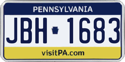 PA license plate JBH1683