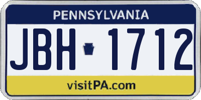 PA license plate JBH1712