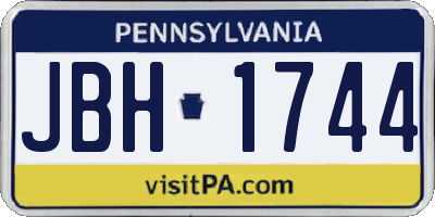 PA license plate JBH1744