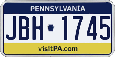 PA license plate JBH1745