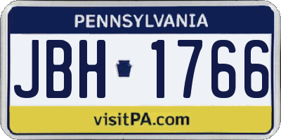 PA license plate JBH1766