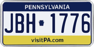 PA license plate JBH1776