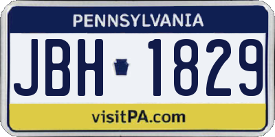 PA license plate JBH1829