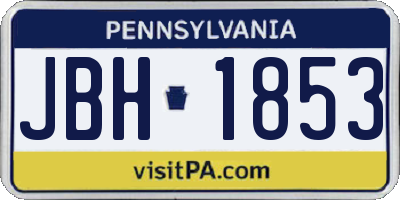 PA license plate JBH1853