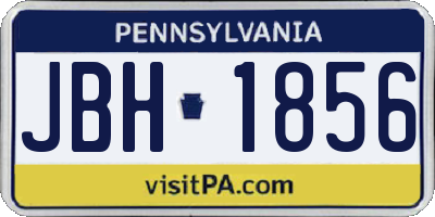 PA license plate JBH1856