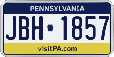 PA license plate JBH1857