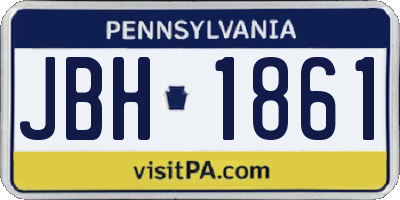 PA license plate JBH1861