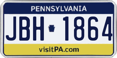 PA license plate JBH1864