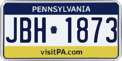 PA license plate JBH1873