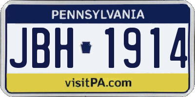PA license plate JBH1914