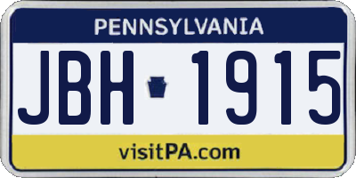 PA license plate JBH1915