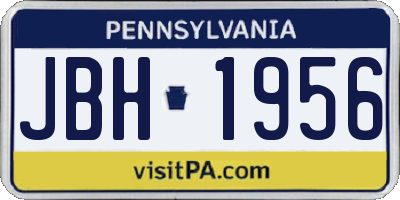 PA license plate JBH1956
