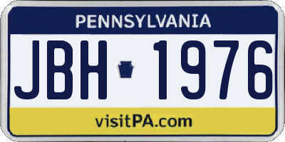 PA license plate JBH1976