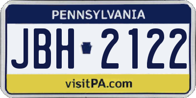 PA license plate JBH2122