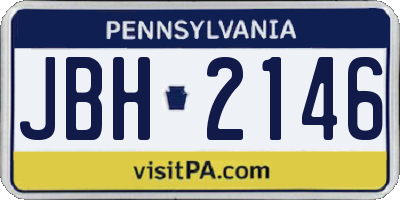 PA license plate JBH2146