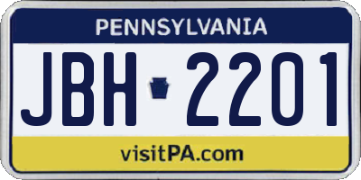 PA license plate JBH2201