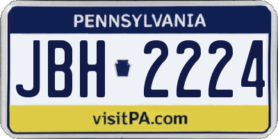 PA license plate JBH2224