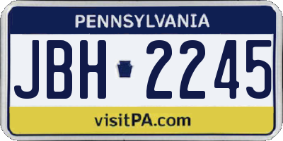 PA license plate JBH2245