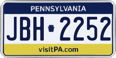 PA license plate JBH2252