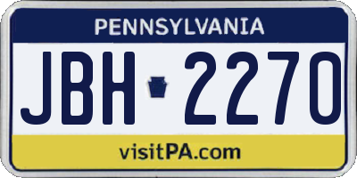 PA license plate JBH2270