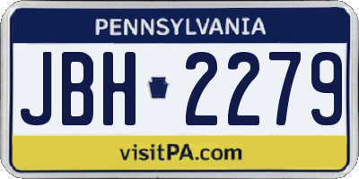 PA license plate JBH2279