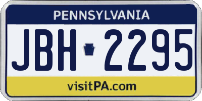 PA license plate JBH2295