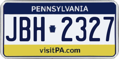 PA license plate JBH2327