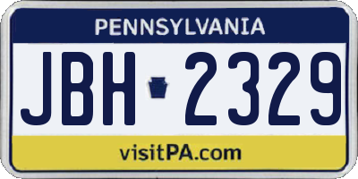 PA license plate JBH2329