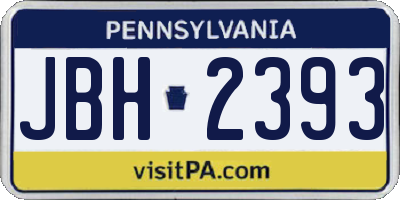 PA license plate JBH2393