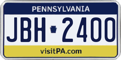PA license plate JBH2400