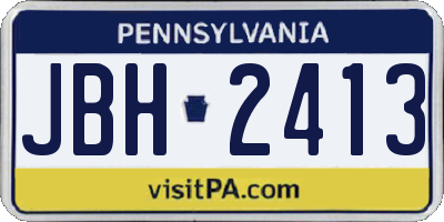 PA license plate JBH2413