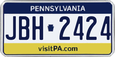 PA license plate JBH2424