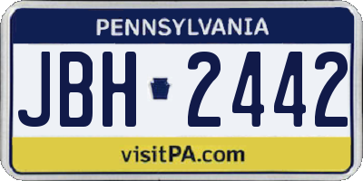 PA license plate JBH2442