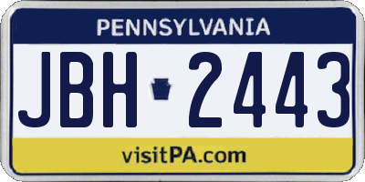 PA license plate JBH2443