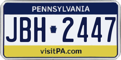 PA license plate JBH2447