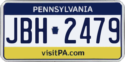 PA license plate JBH2479