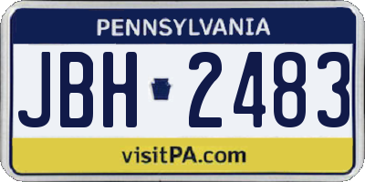 PA license plate JBH2483