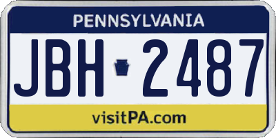 PA license plate JBH2487