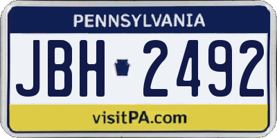 PA license plate JBH2492