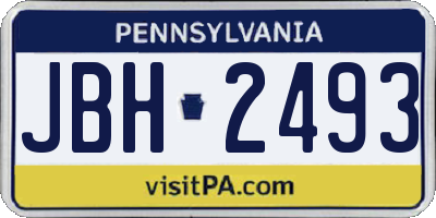 PA license plate JBH2493