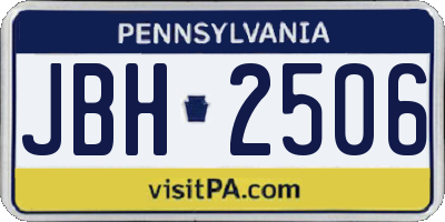 PA license plate JBH2506